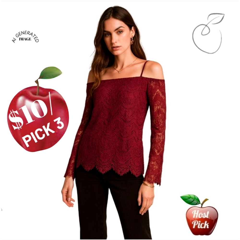 NO BOUNDARIES OFF SHOULDER LACE TOP SZ M
